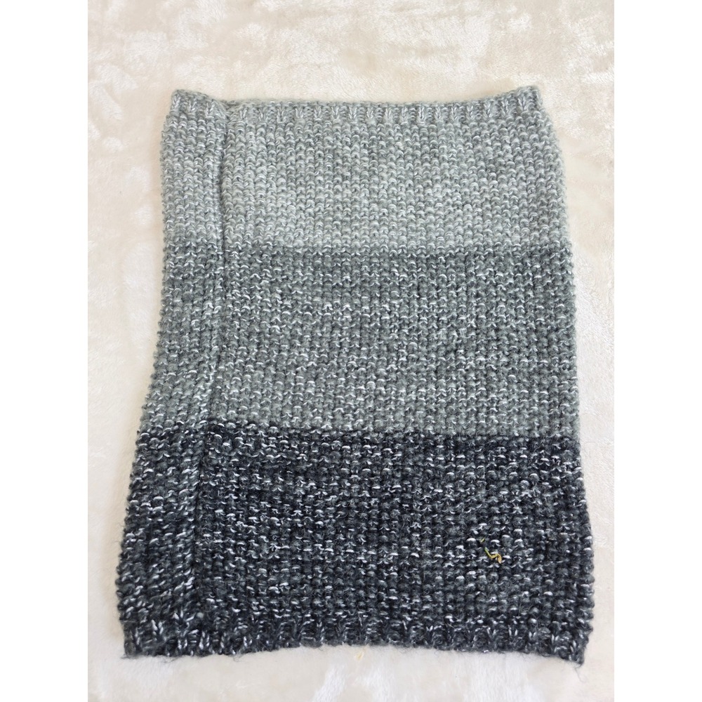 Merona Womens Grey Ombre Knit Infinity Scarf Metallic Wool Blend Cowl F16882729